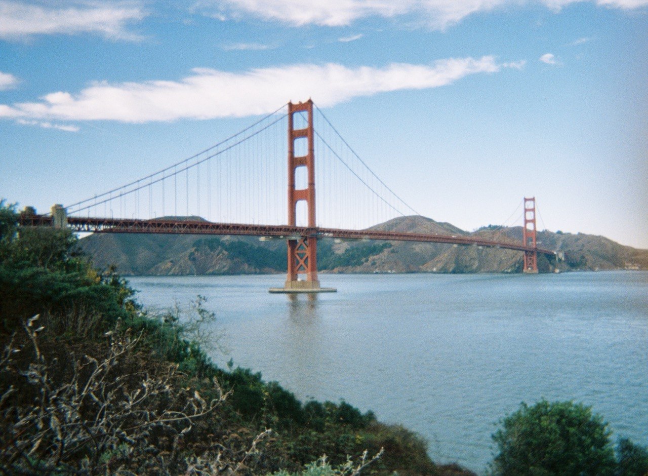 Golden Gate Bridge seen from the Presidio in San Francisco